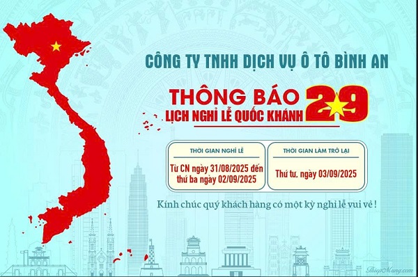 Lịch nghỉ lễ Quốc khánh 2/9