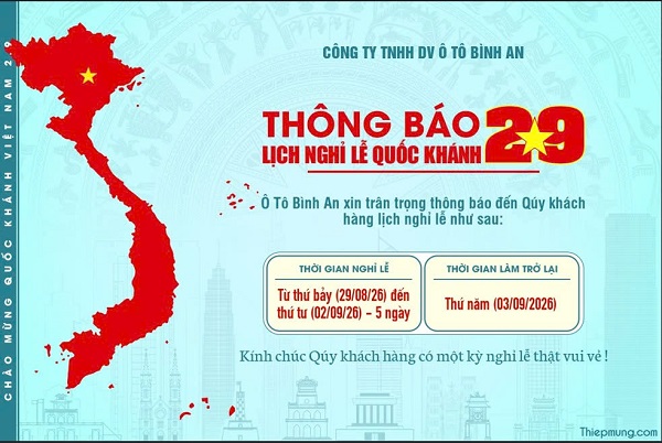 Lịch nghỉ lễ Quốc khánh 2/9